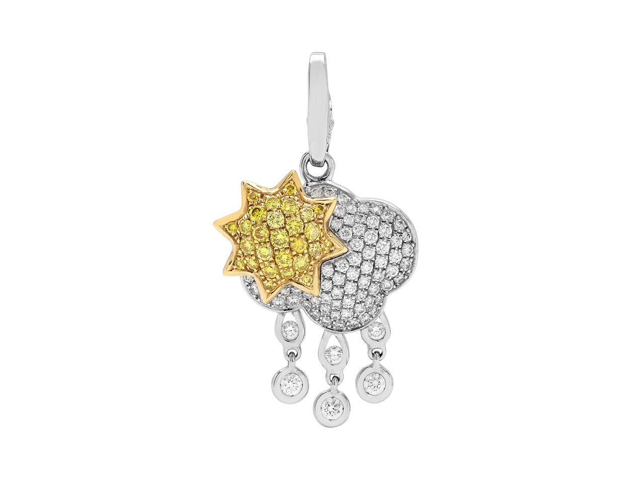 Cartier 'Sun and Cloud' Pendant/Charm in 18K White Gold