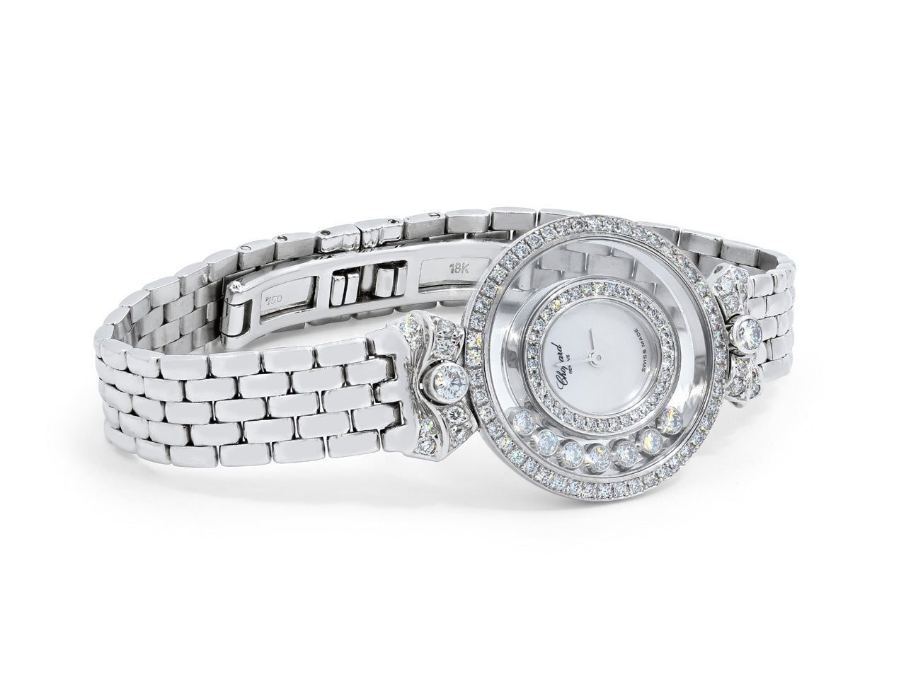 Chopard 'Happy Diamonds Bow Tie' Watch in 18K White Gold