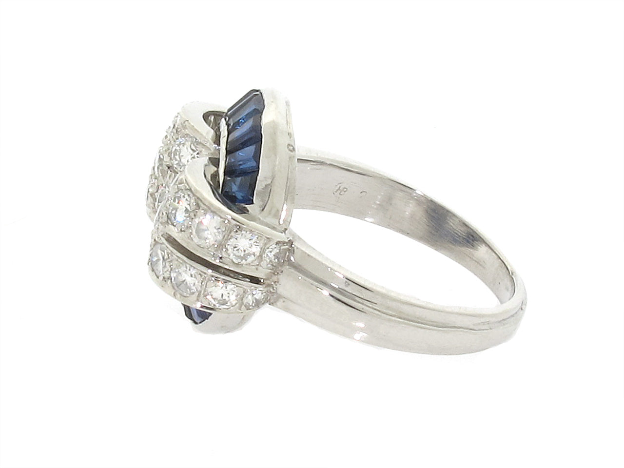 Oscar Heyman Retro Sapphire and Diamond Ring in Platinum