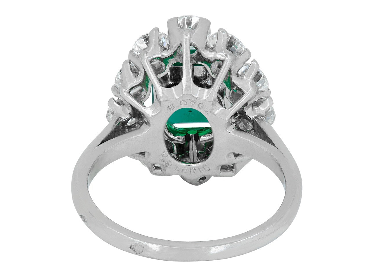 Mellerio dits Meller Emerald and Diamond Ring in Platinum