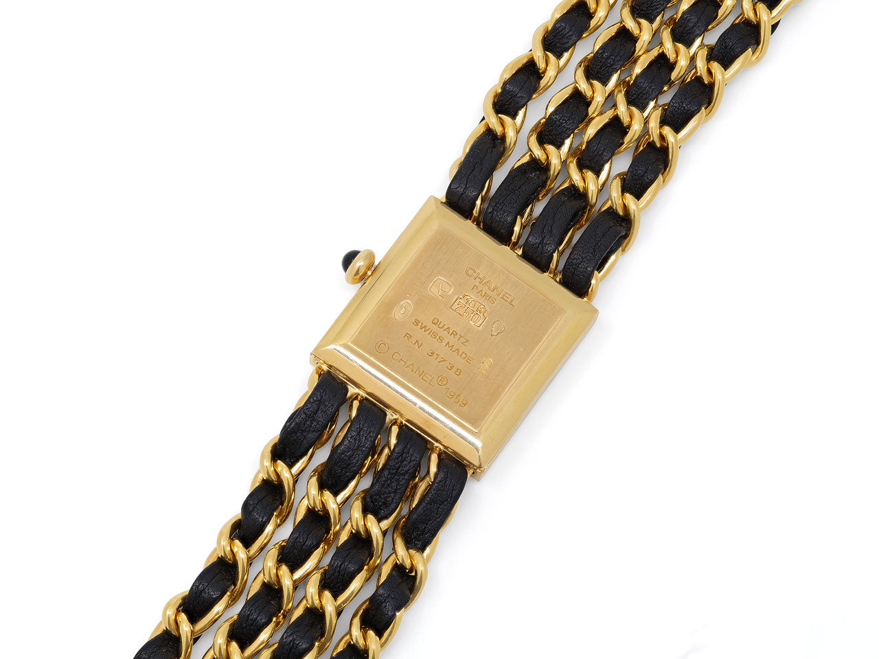 Chanel 'Mademoiselle' Watch in 18K Gold and Leather