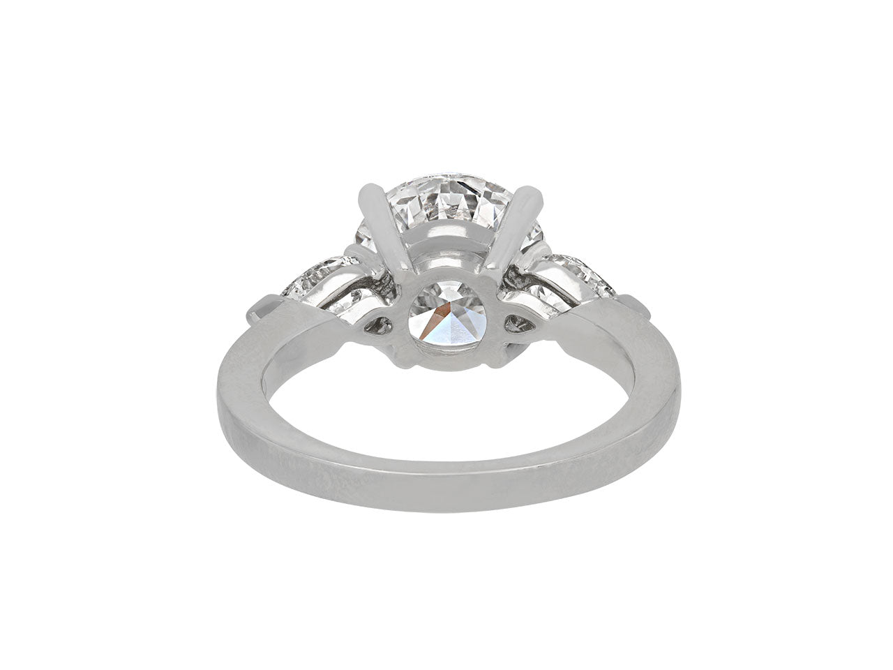 Round Brilliant-Cut Diamond Ring, 3.06 Carat E/VS-2, in Platinum