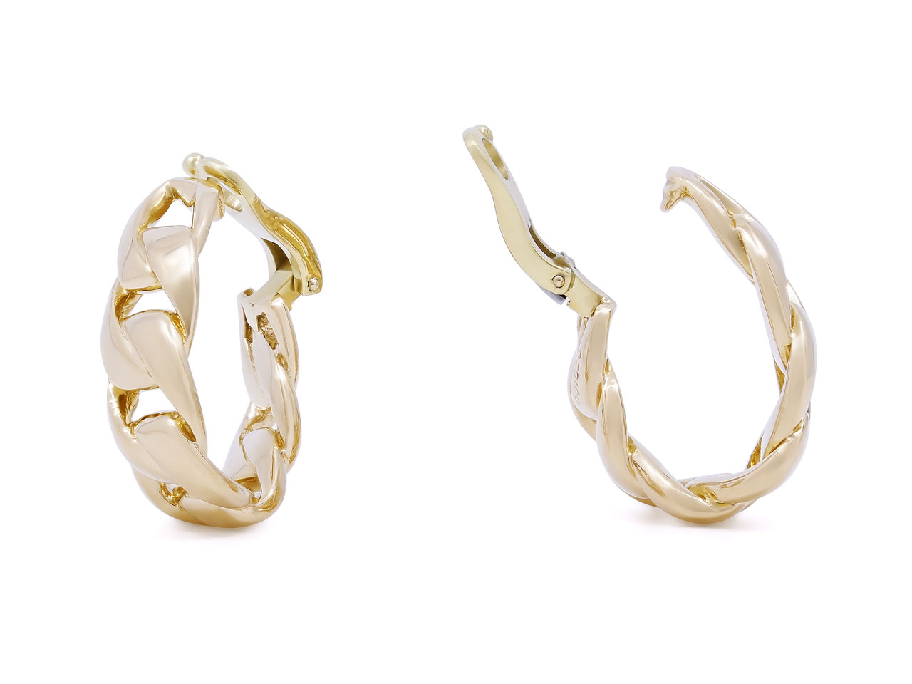 Cartier Curb Link Hoop Earrings in 18K Gold