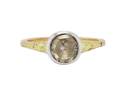 Antique Georgian Diamond Ring in 15k Gold and Silver