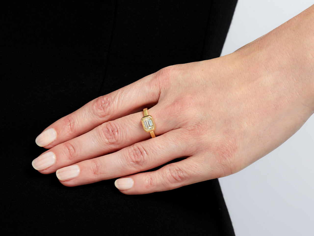 Cynthia Bach Emerald-cut Diamond Ring in 18K Gold
