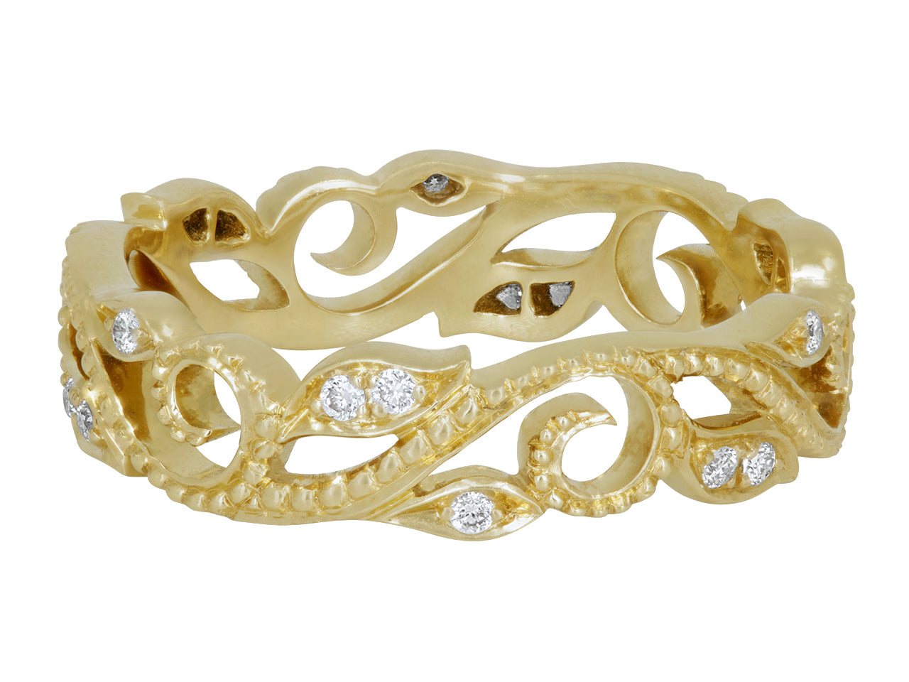 Rhonda Faber Green 'Vine' Diamond Ring in 18K Gold