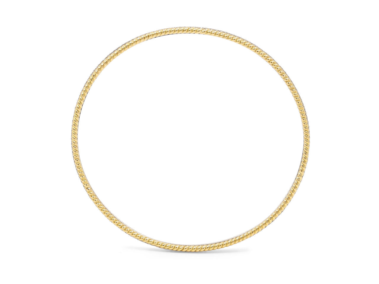 Tiffany & Co. Schlumberger 'Rope' Diamond Bangle in Platinum and 18K Gold