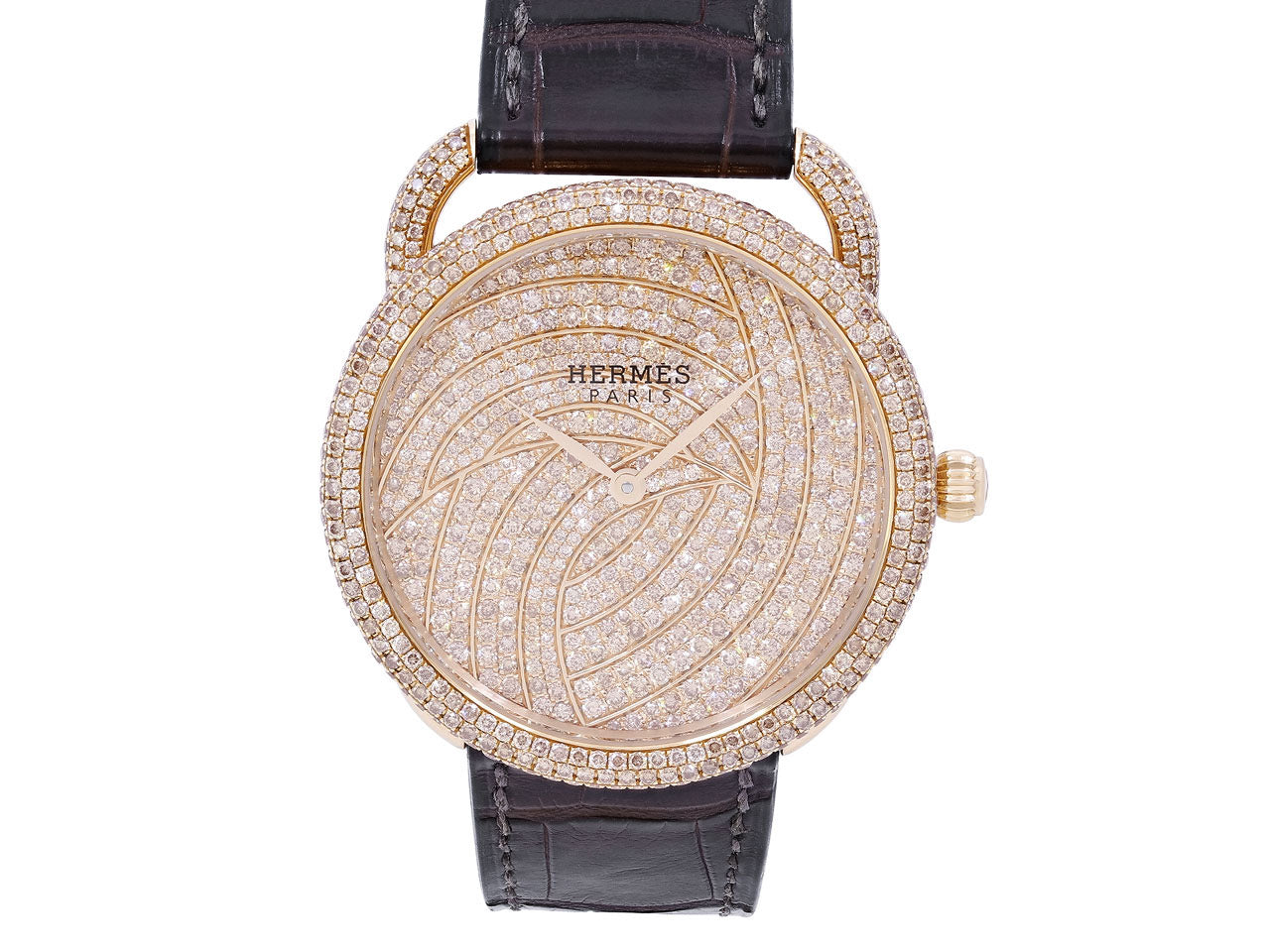 Hermès 'Arceau' Diamond Watch in 18K Rose Gold, 41mm