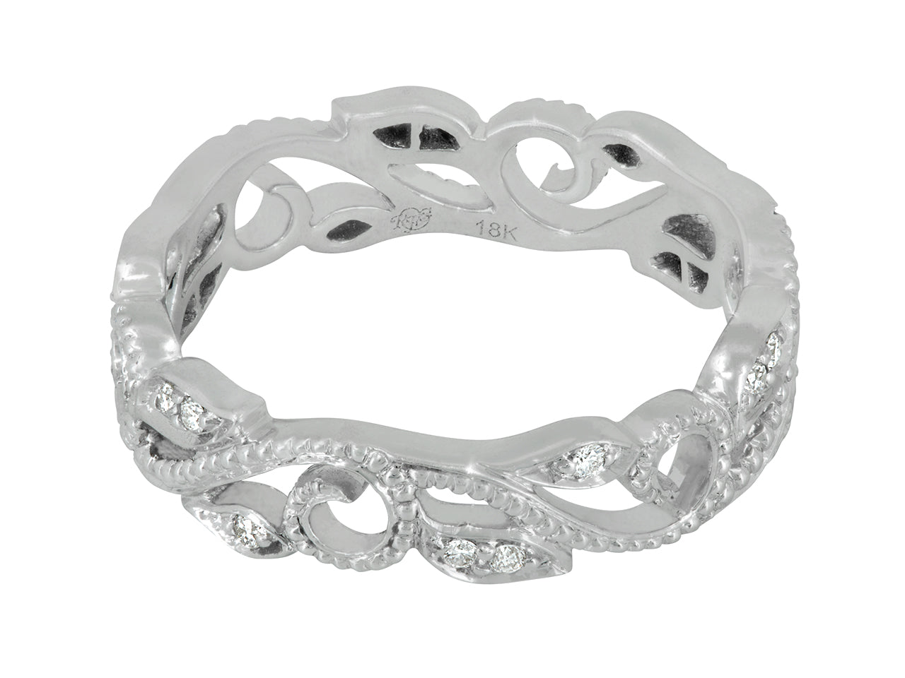 Rhonda Faber Green 'Vine' Diamond Ring in 18K White Gold