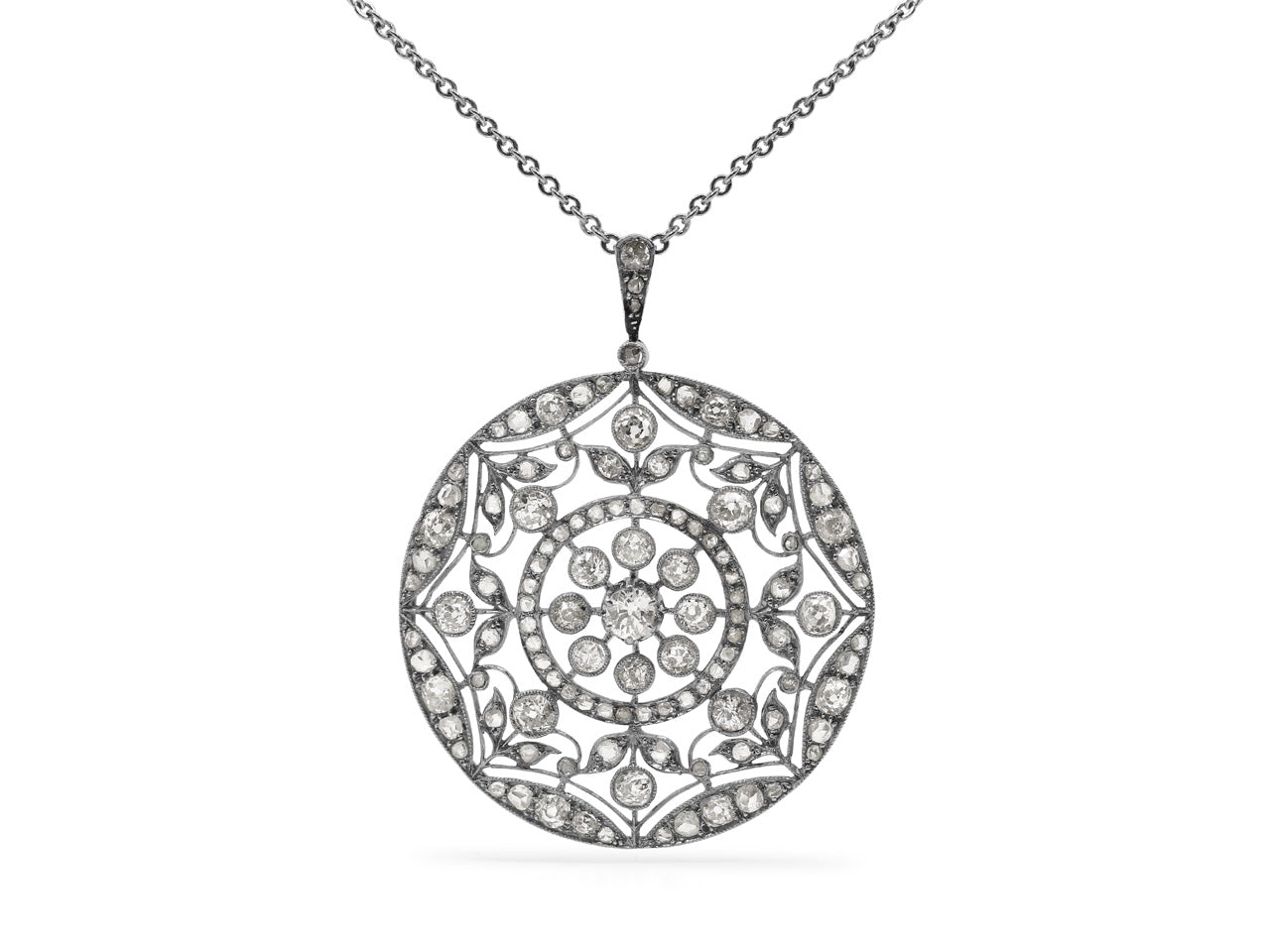 Antique Edwardian Diamond Necklace in Platinum