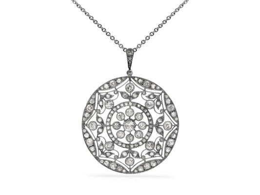 Antique Edwardian Diamond Necklace in Platinum