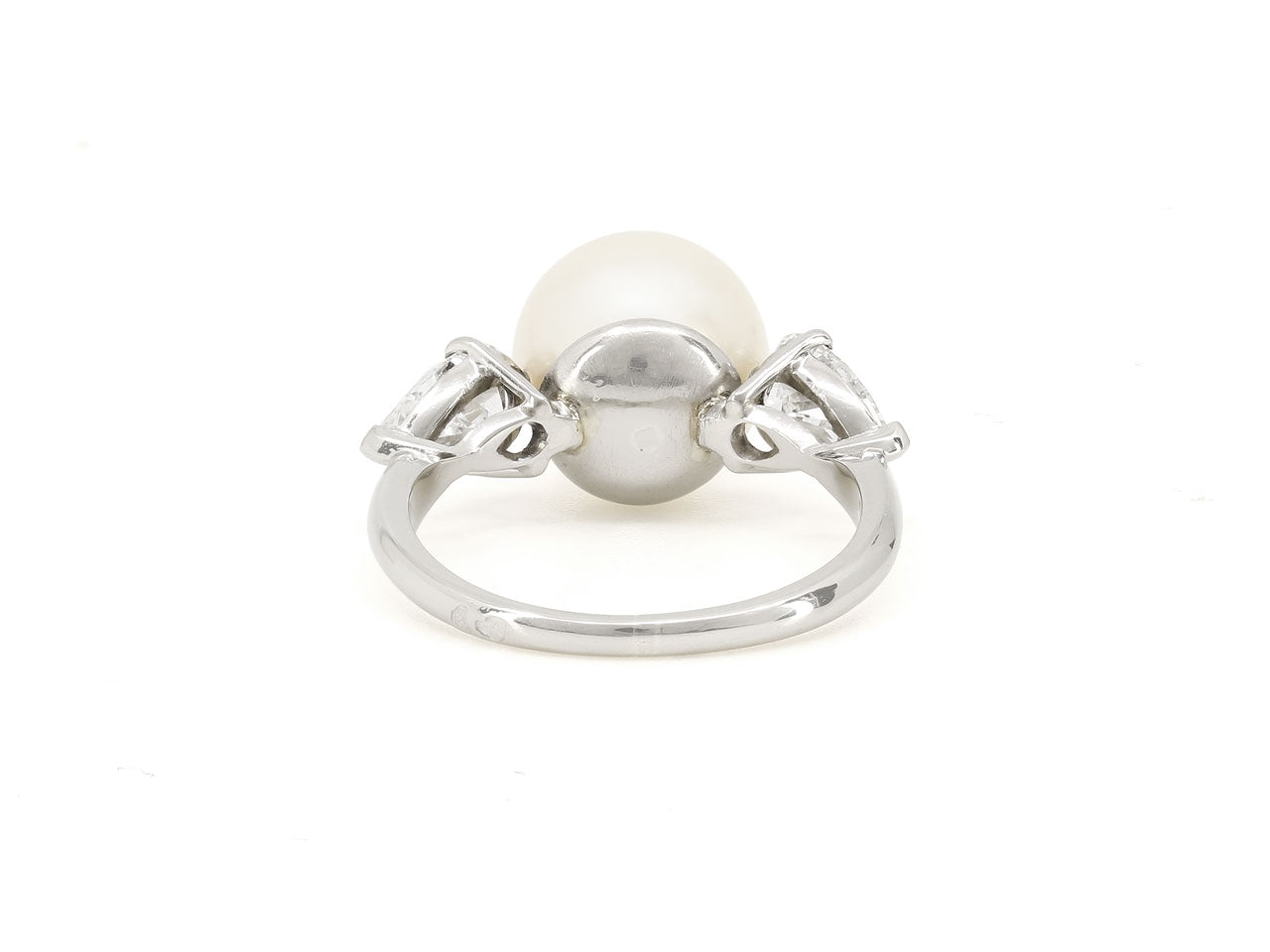 Pearl and Diamond Ring in Platinum
