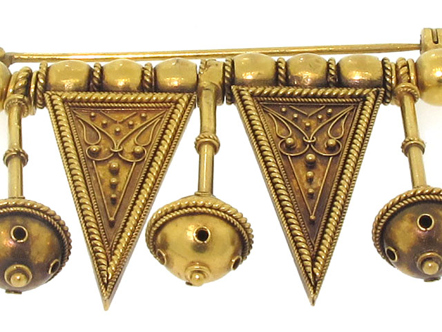 Antique Victorian Etruscan Revival Pendant Brooch in 18K