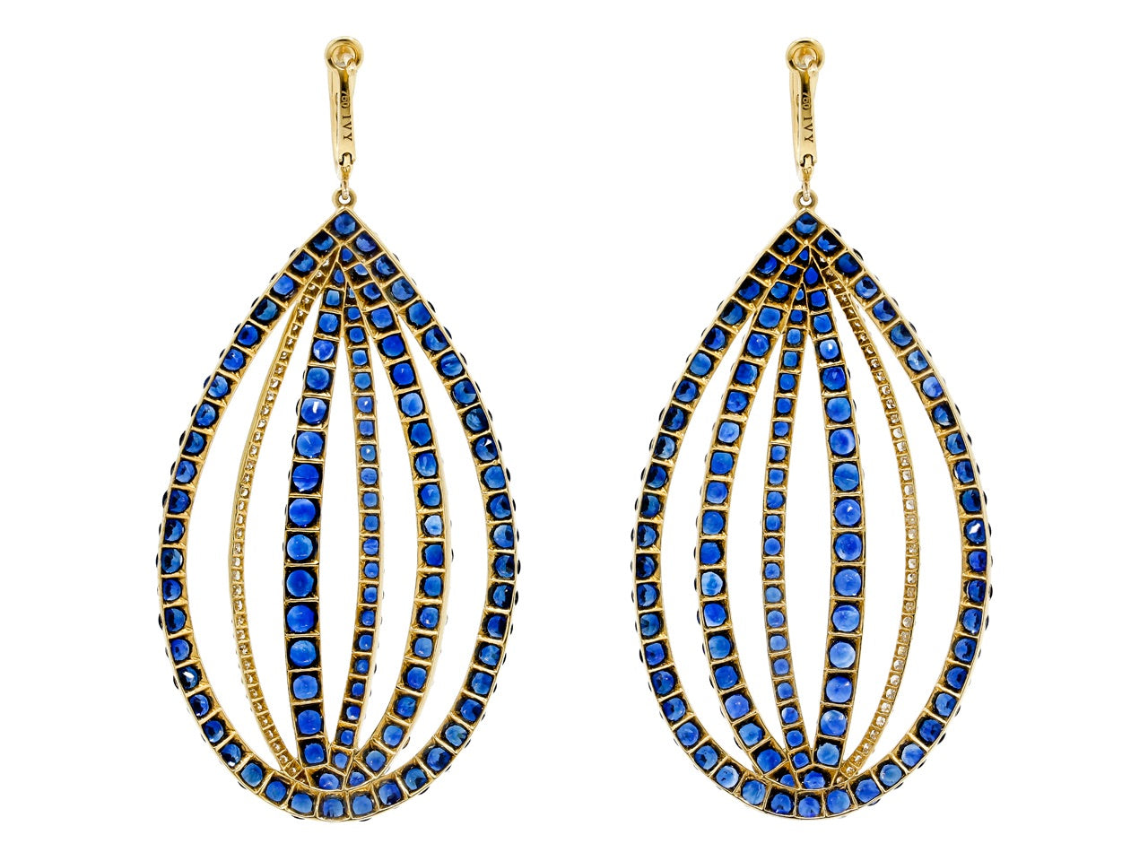 Ivy Sapphire and Diamond Oval Earrings