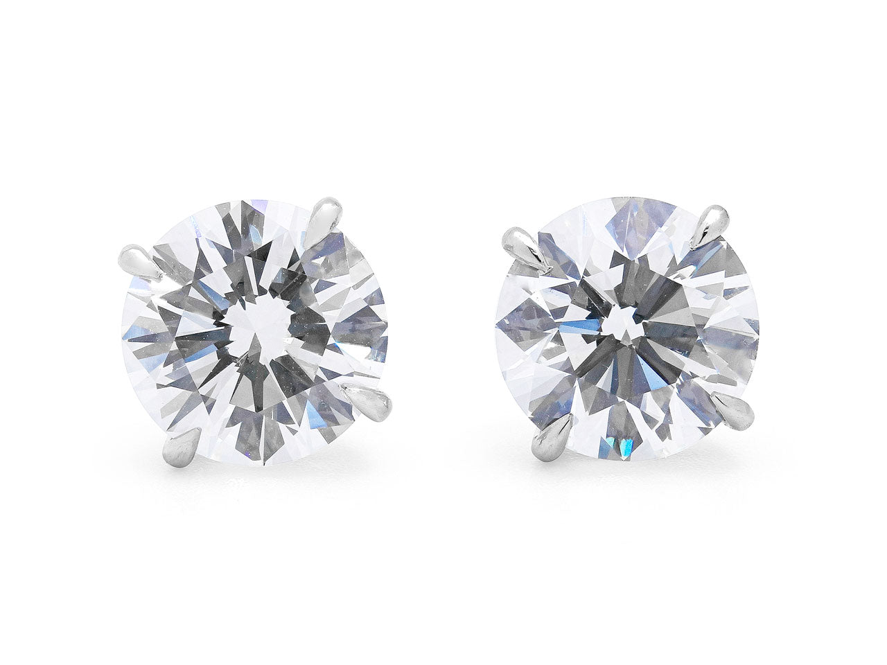 Beladora Diamond Stud Earrings, 6.04 total carats, G color, VS clarity, in Platinum