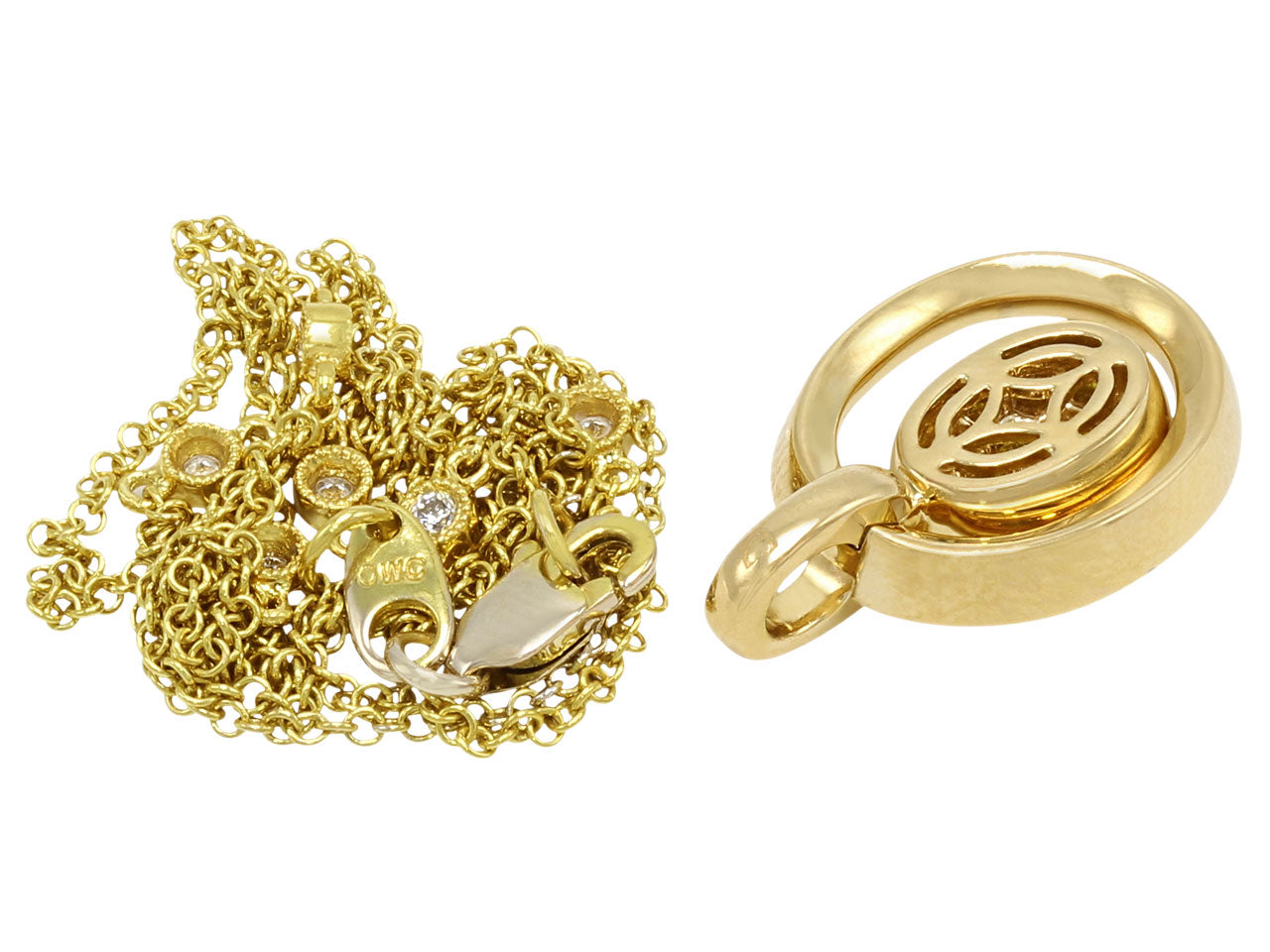 Alan Friedman Yellow Diamond Pendant Necklace in 18K Gold