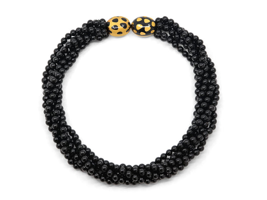 Tiffany & Co. Angela Cummings 'Positive Negative' Black Jade Bead Necklace in 18K Gold