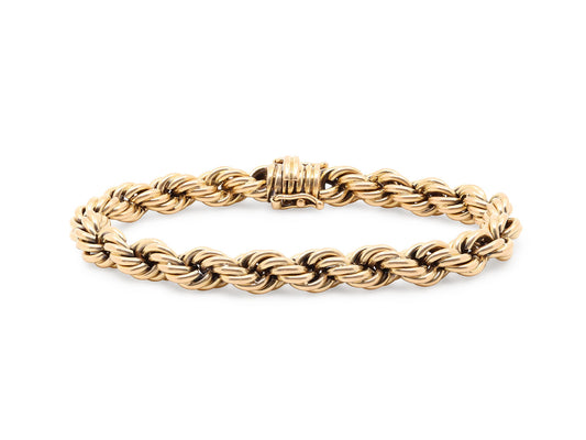 Twisted Rope Bracelet in 18K Gold