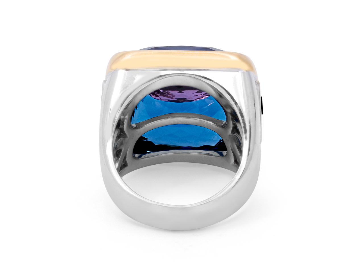 Marina B Amethyst and Topaz Twin Ring in 18K
