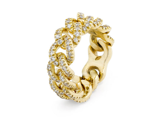 Diamond Link Ring, by Beladora, in 18K Gold