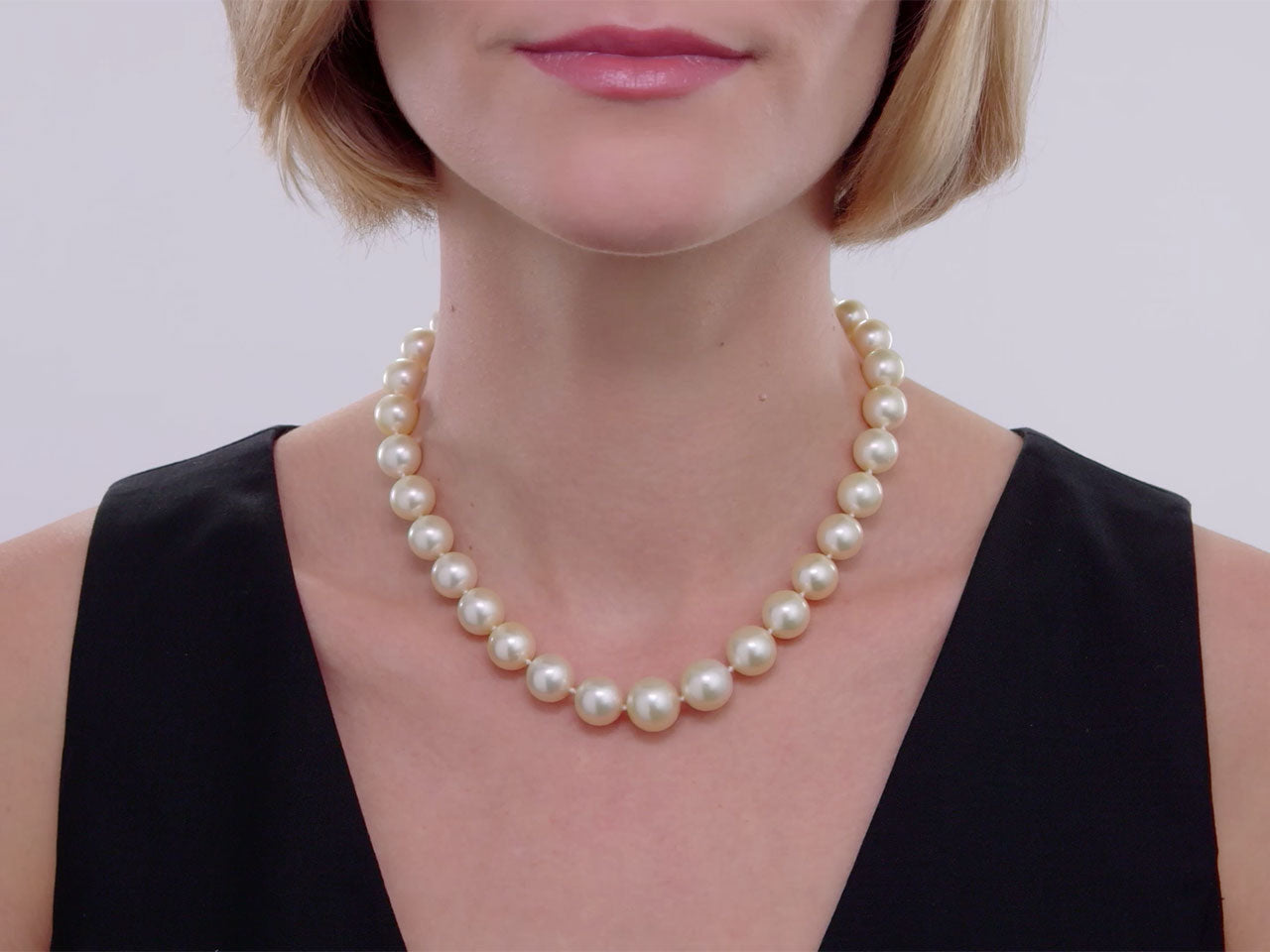 South Sea Pearl Necklace with Diamond Clasp in 18K