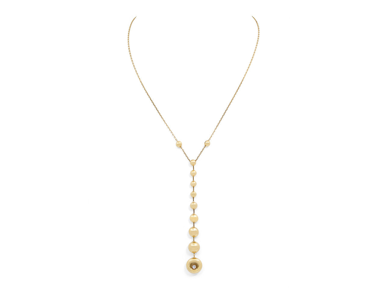 Chopard 'Happy Diamonds' Drop Necklace in 18K Gold