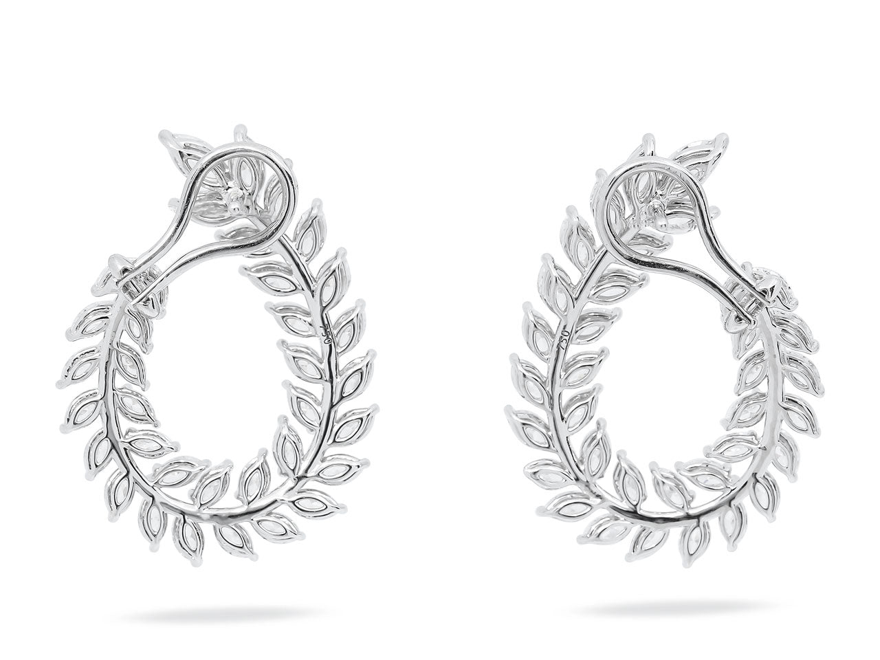 Diamond Wreath Earrings in 18K White Gold