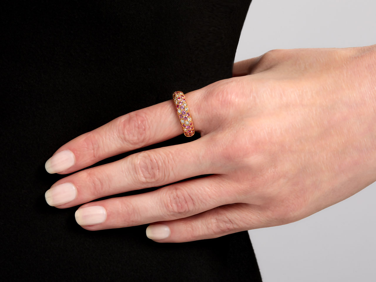 Cartier Diamond and Pink Sapphire 'Étincelle de Cartier' Ring in 18K Rose Gold
