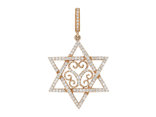 Rhonda Faber Green 'Star of David' Diamond Pendant in 18K Rose Gold
