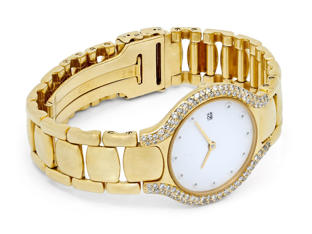 Ebel 'Beluga' Diamond Watch in 18K Gold, 31 mm