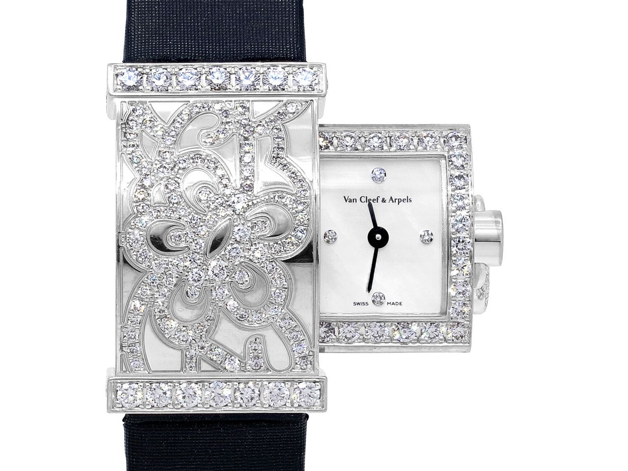 Van Cleef & Apels 'Secret Dentelle' Diamond Watch in 18K White Gold