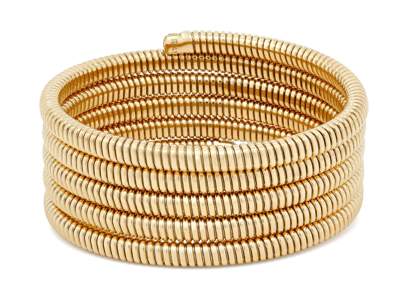 Tubogas Five Row Wrap Diamond Bracelet in 18K Gold, by Beladora
