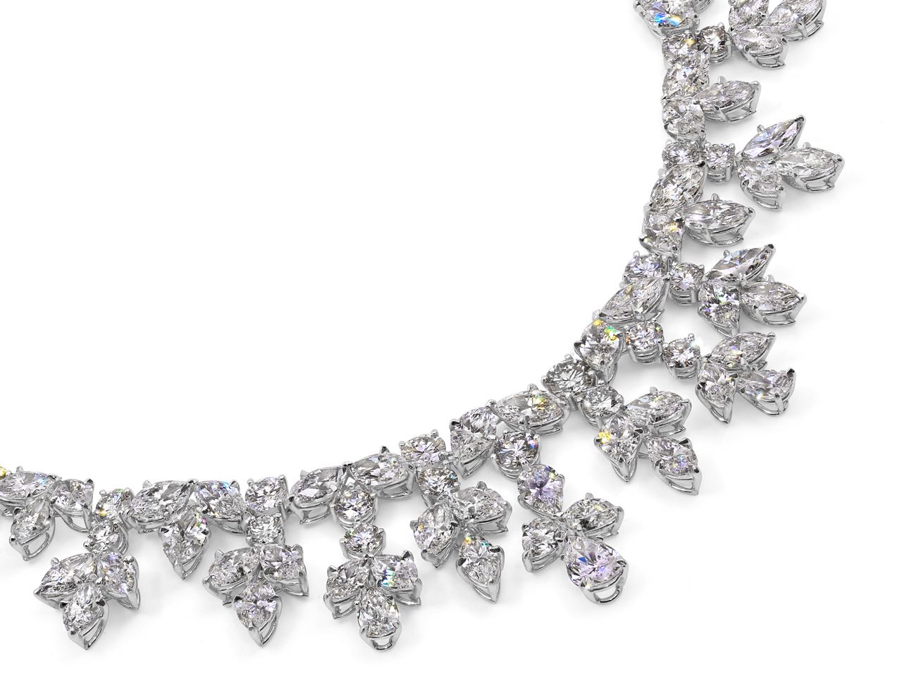 Mid-Century Diamond Garland Necklace in Platinum, Jacques Timey for Harry Winston