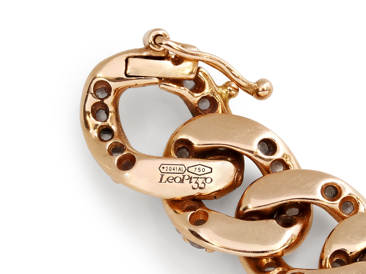 Leo Pizzo Diamond Link Bracelet in 18K Rose Gold