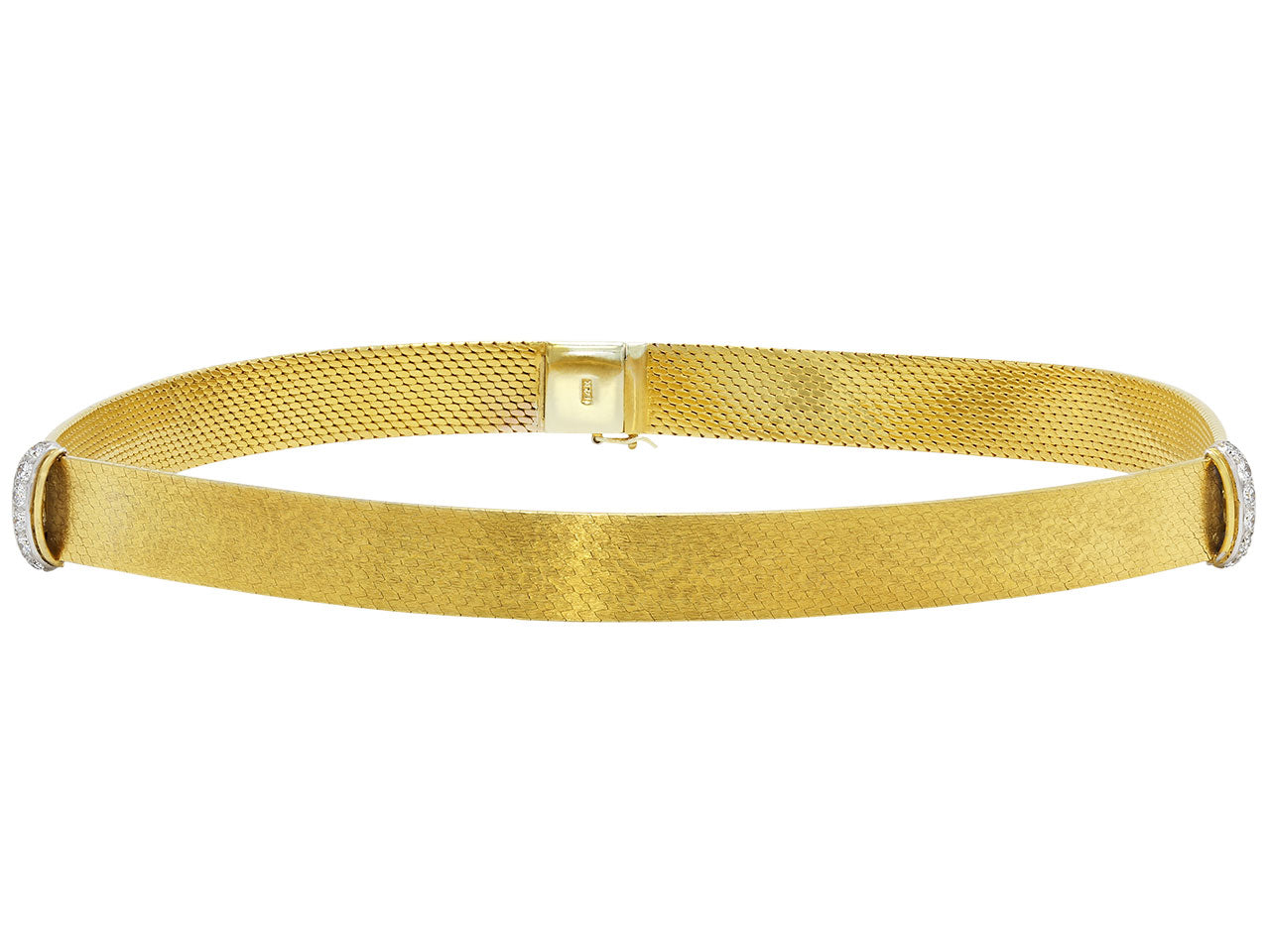 Gold Choker with Diamonds in 14K Gold