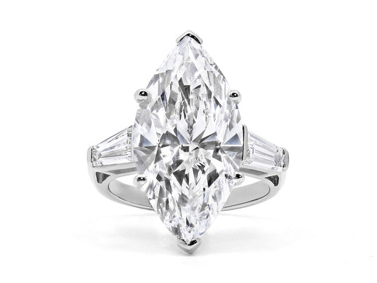 Van Cleef & Arpels Marquise Diamond Ring, 10.18 Carats D/IF, in Platinum
