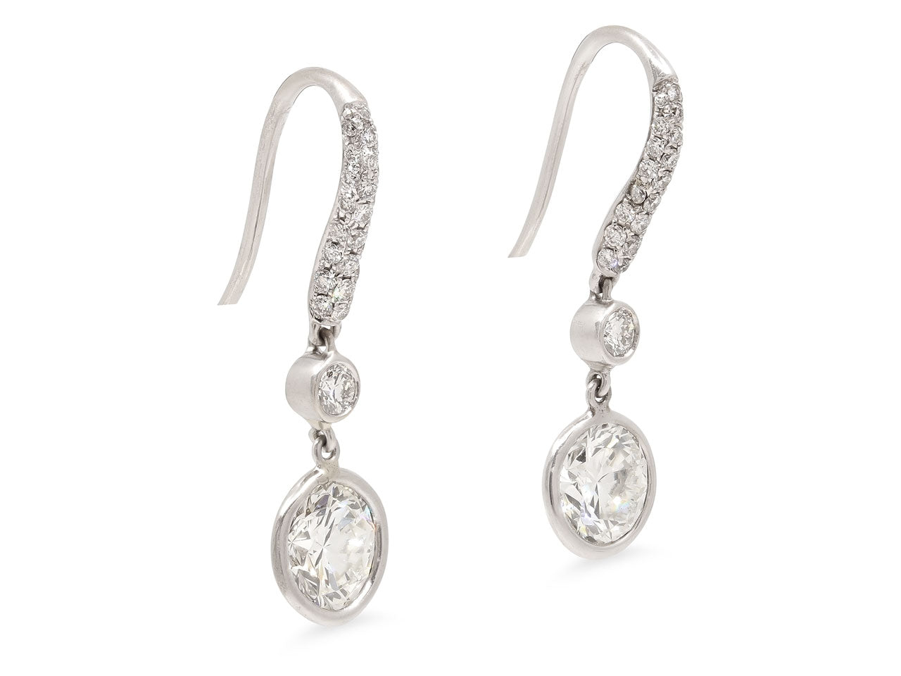 Beladora 'Bespoke' Diamond Dangle Earrings in Platinum and 18K White Gold