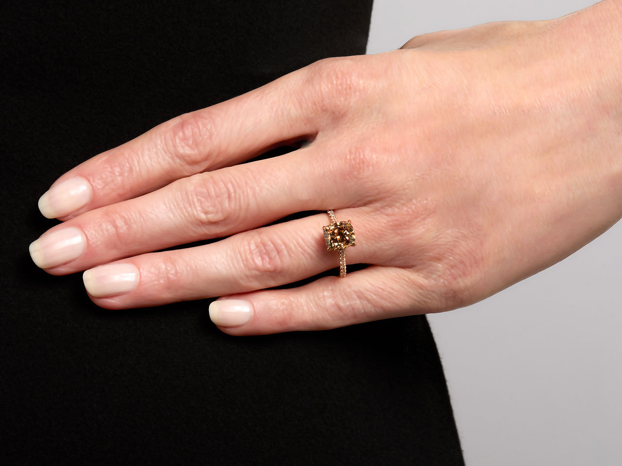 Beladora 'Bespoke' Fancy Dark Orange-Brown Diamond Ring in 18K Rose Gold