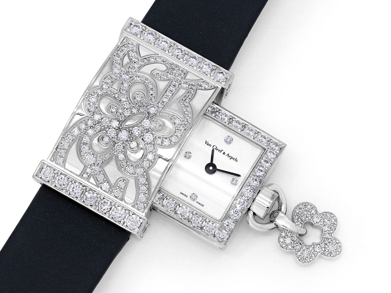 Van Cleef & Apels 'Secret Dentelle' Diamond Watch in 18K White Gold