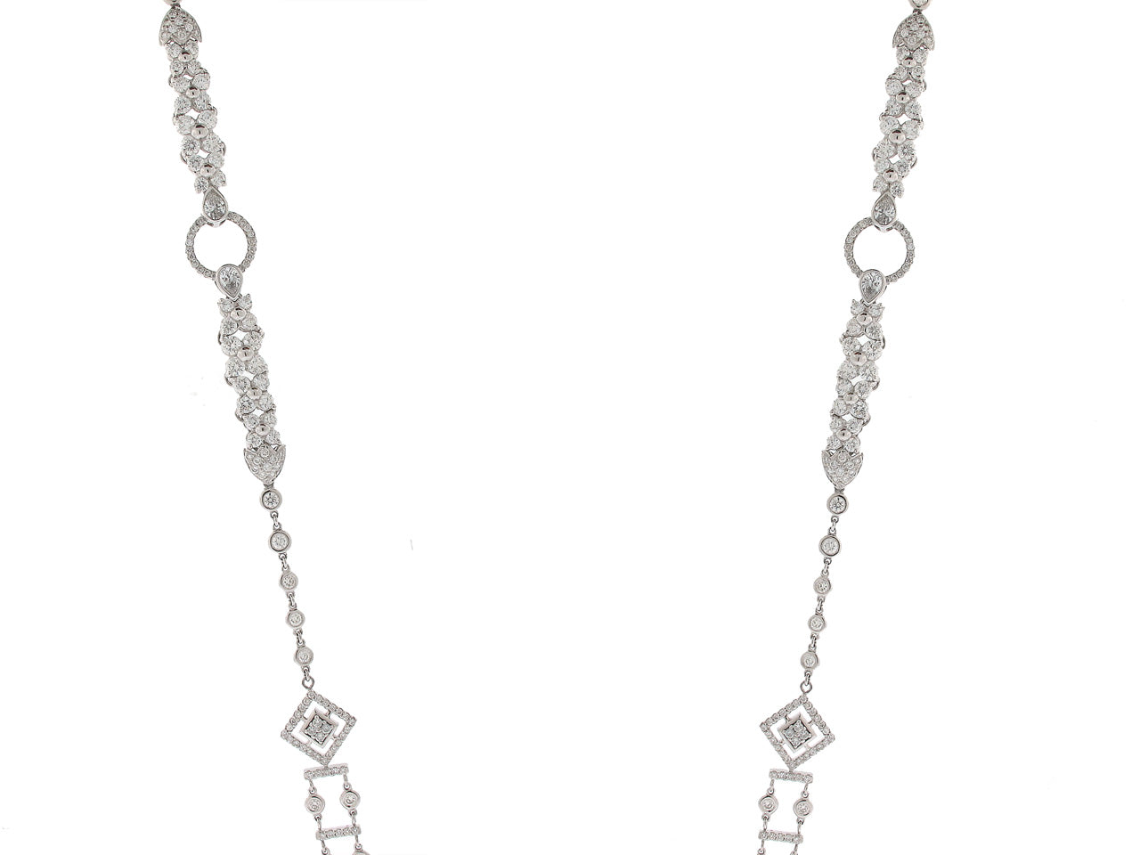 Diamond Sautoir Necklace in 18K White Gold