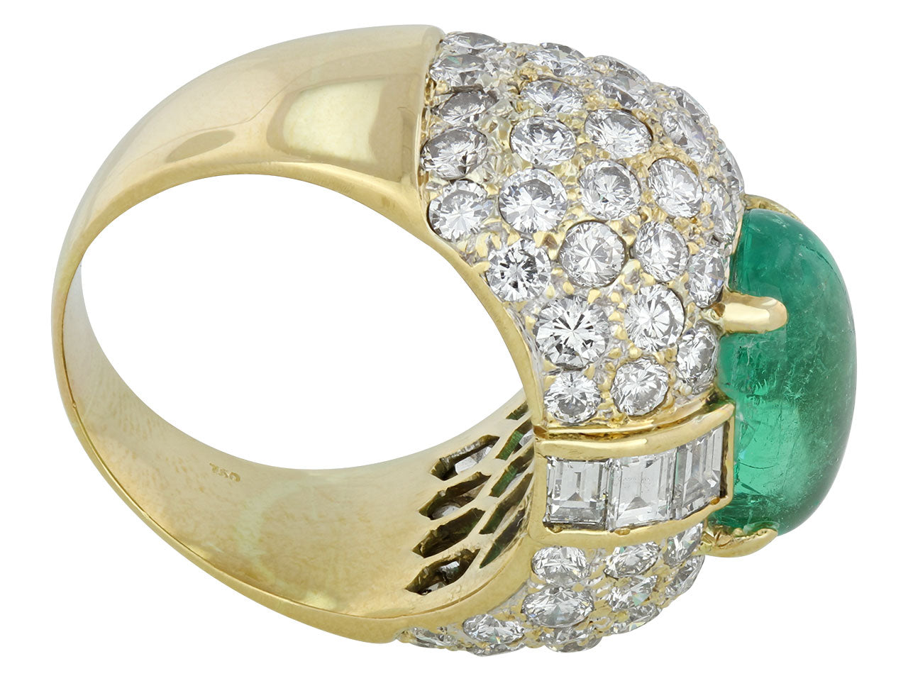 Emerald and Diamond Ring in 18K