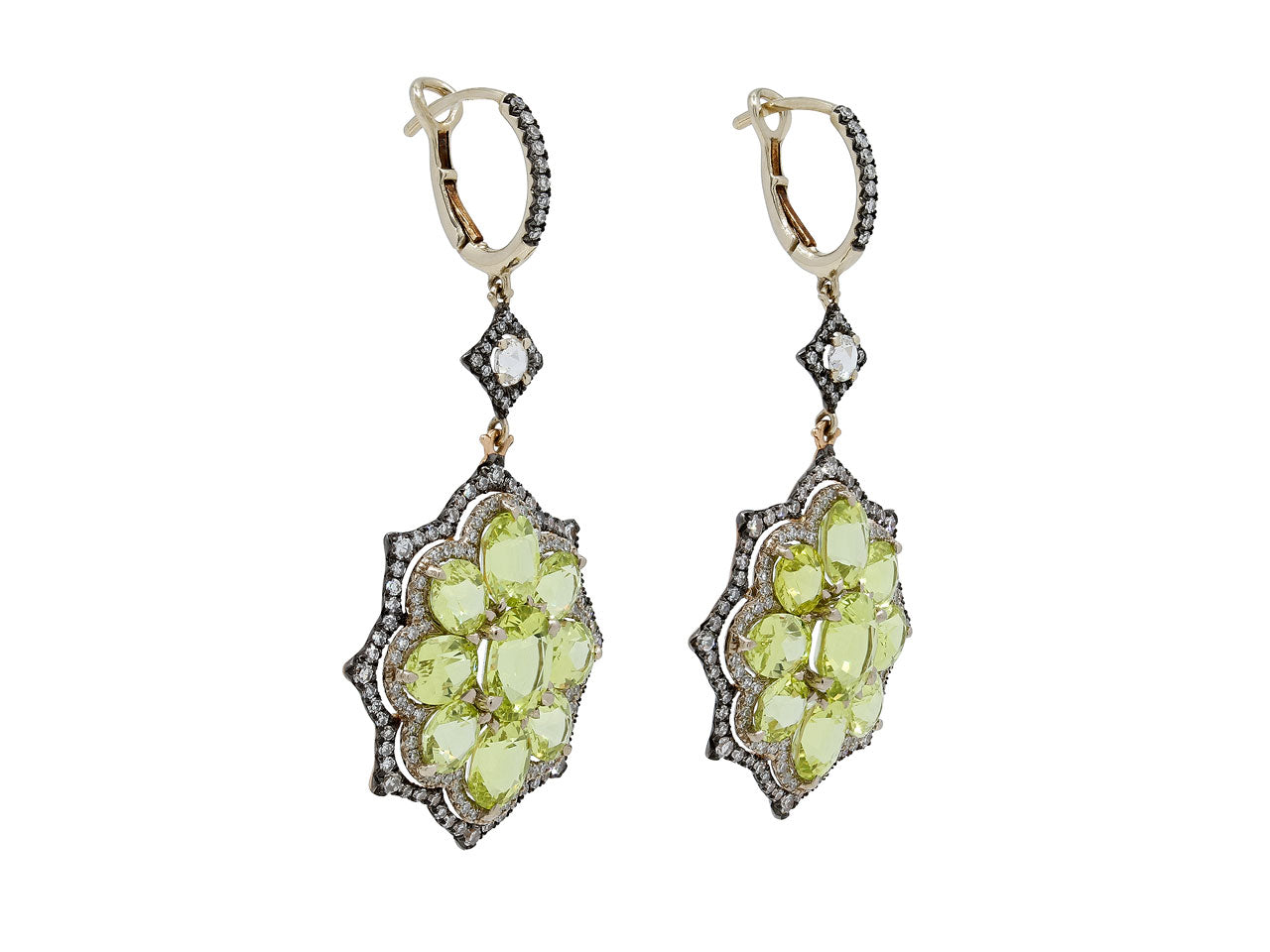 IVY Chrysoberyl and Diamond Earrings in 18K Rose Gold