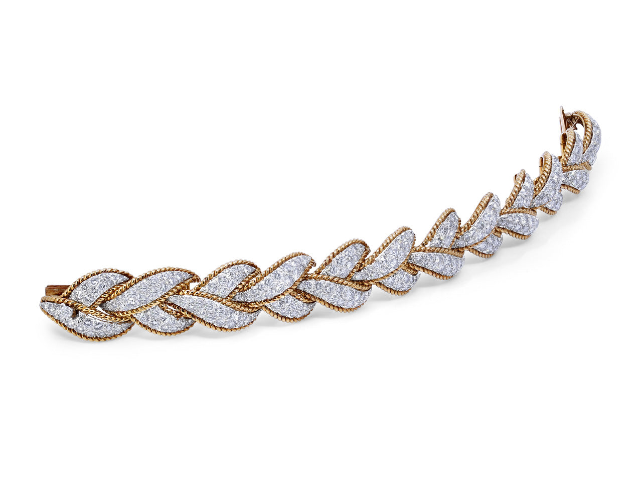 Mid-Century Diamond Bracelet in 18K Yellow Gold