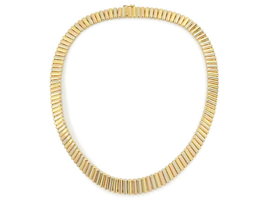 Tri-Color Gold Necklace in 18K