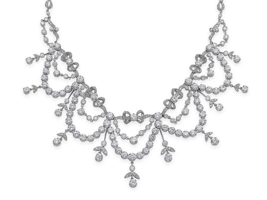 Diamond Garland Necklace in Platinum