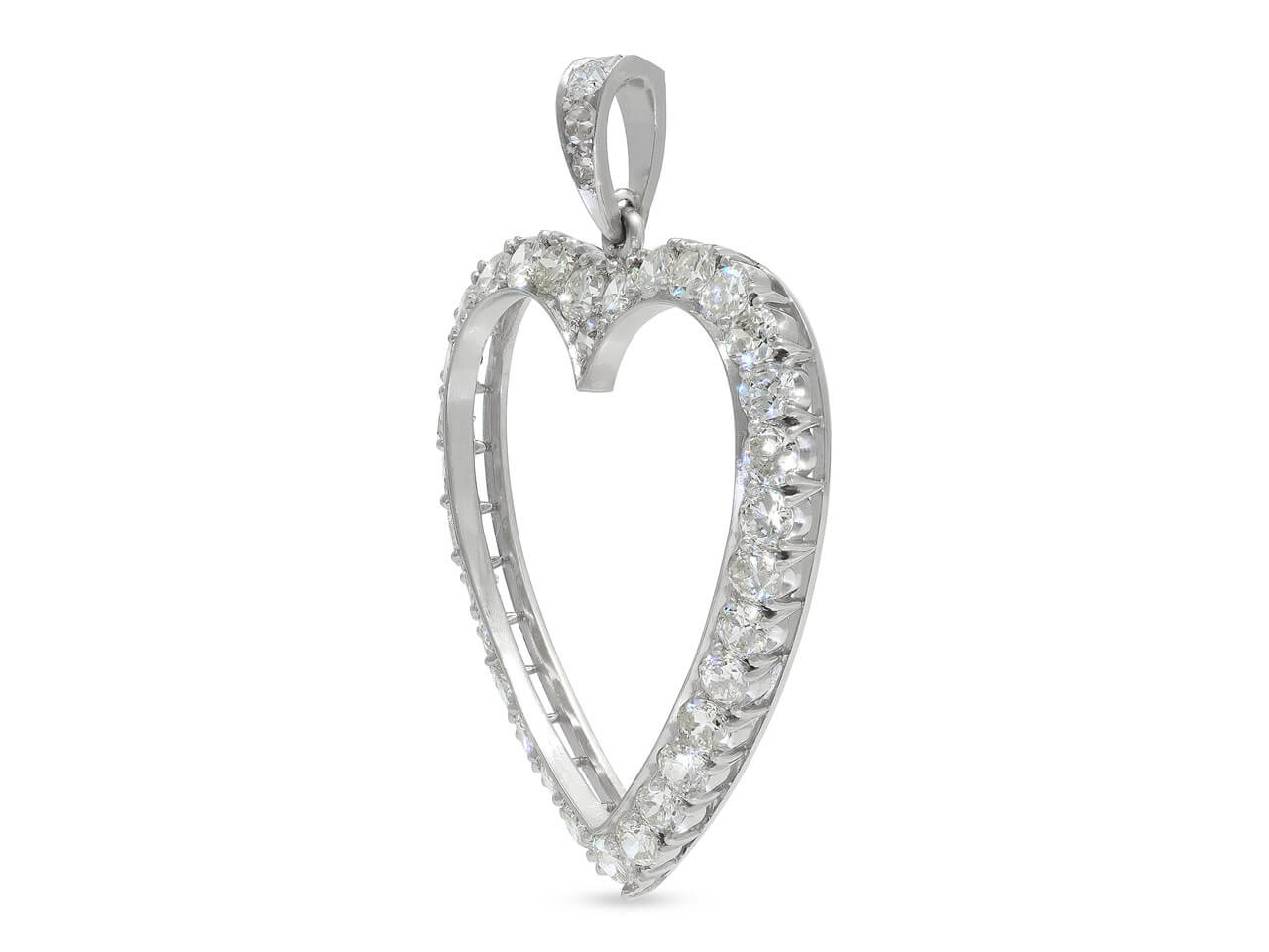 Raymond Yard Diamond Heart Pendant in Platinum