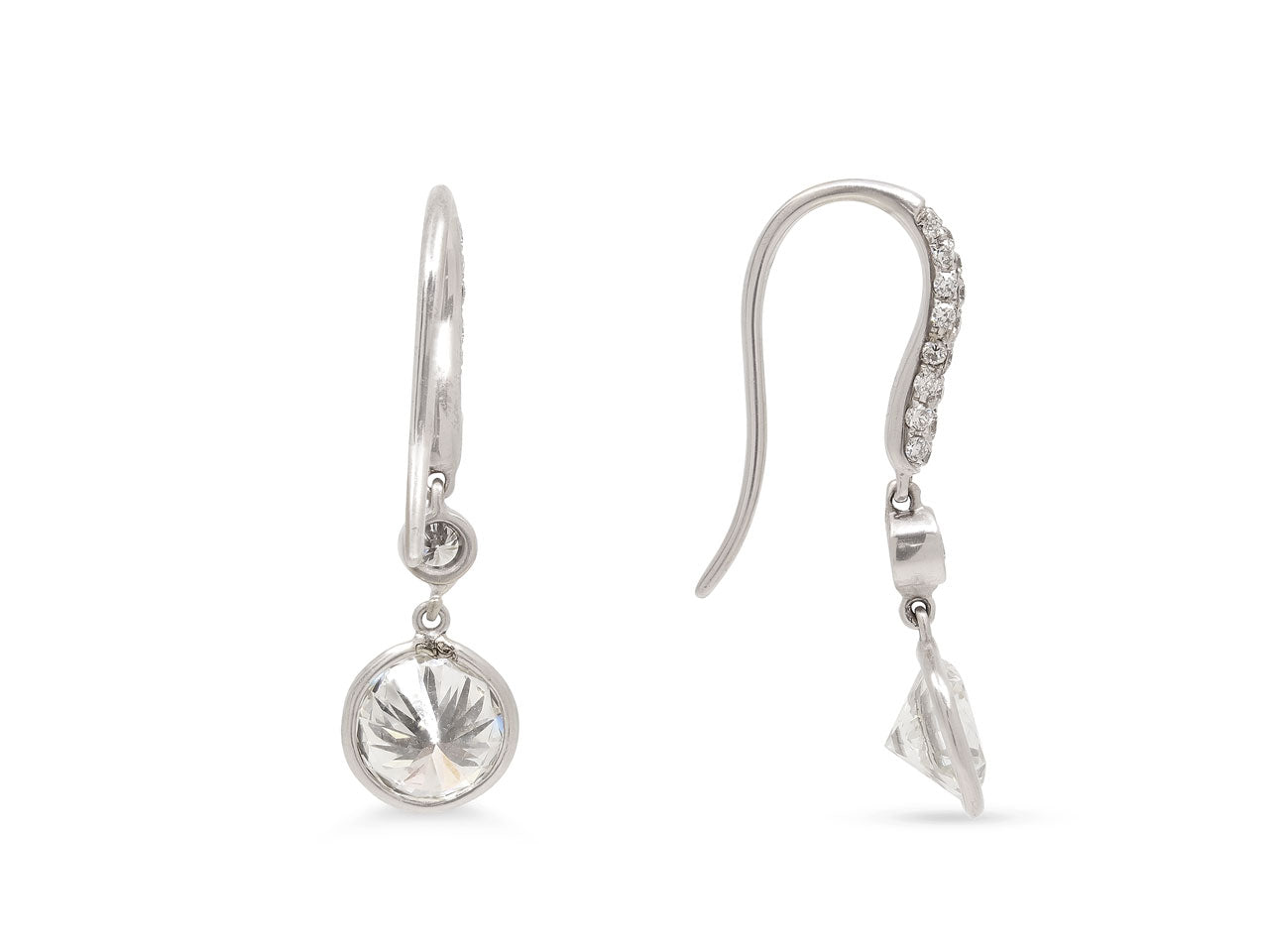Beladora 'Bespoke' Diamond Dangle Earrings in Platinum and 18K White Gold
