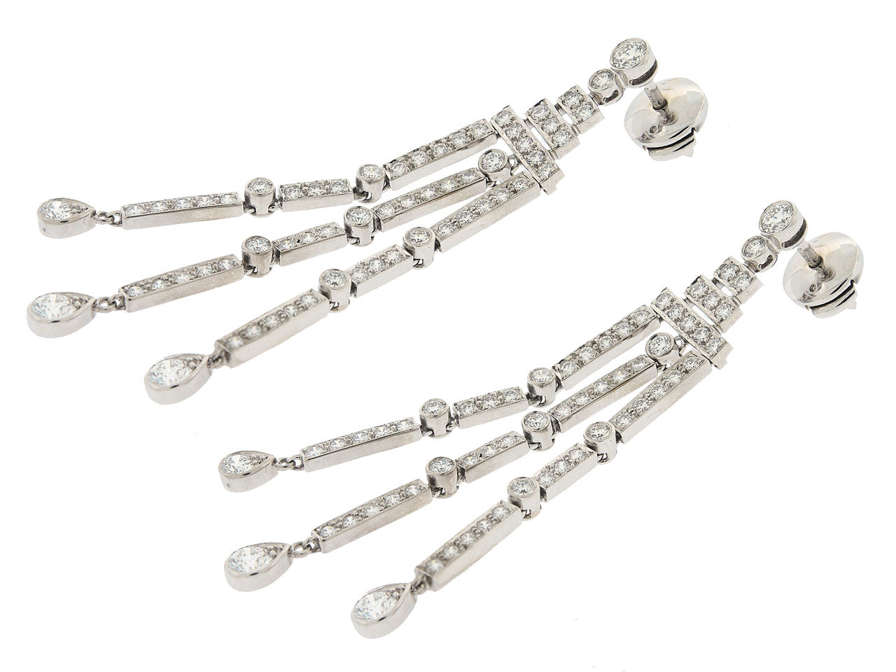 Tiffany & Co. 'Jazz' Triple-bar Diamond Drop Earrings in Platinum