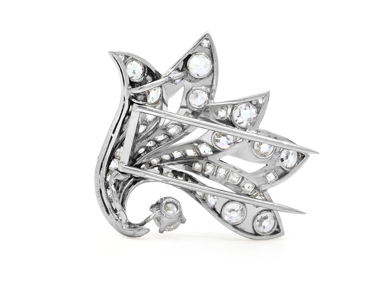 Art Deco Mellerio dits Meller Diamond Brooch in Platinum