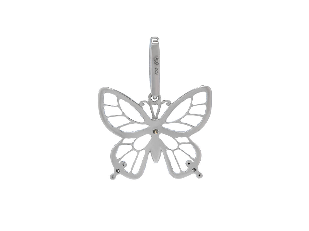 Rhonda Faber Green 'Lacy Butterfly' Pendant in 18K White Gold